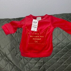NWT first impressions 3-6 months 12-17 lbs long sleeve Ever Red 23 1/2-26 1/2